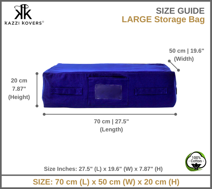 LARGE Storage Bag Navy Blue | Size Guide