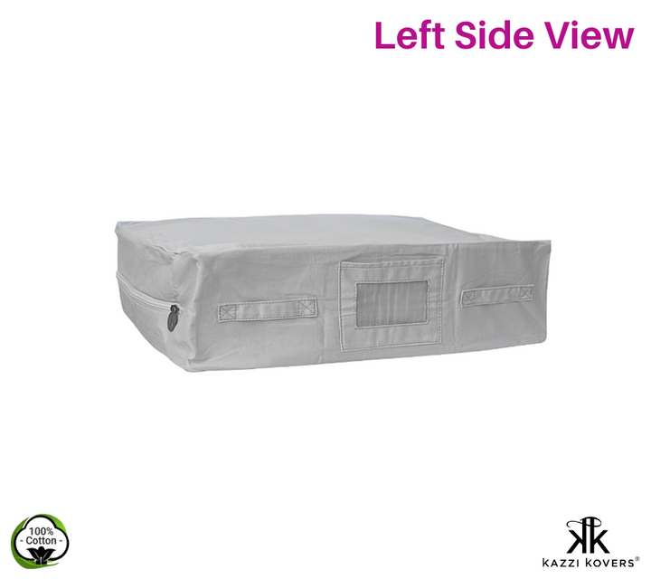 LEFT size view | 100% Cotton Light Grey Storage Bag