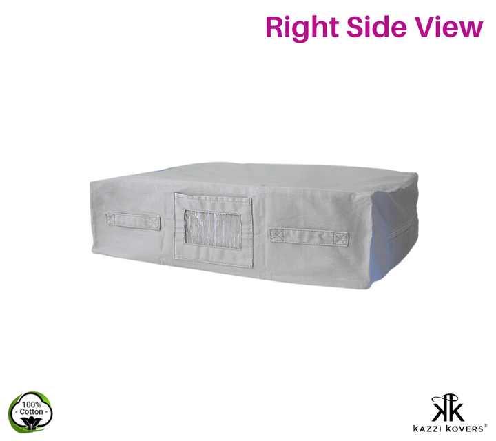RIGHT size view | 100% Cotton Light Grey Storage Bag