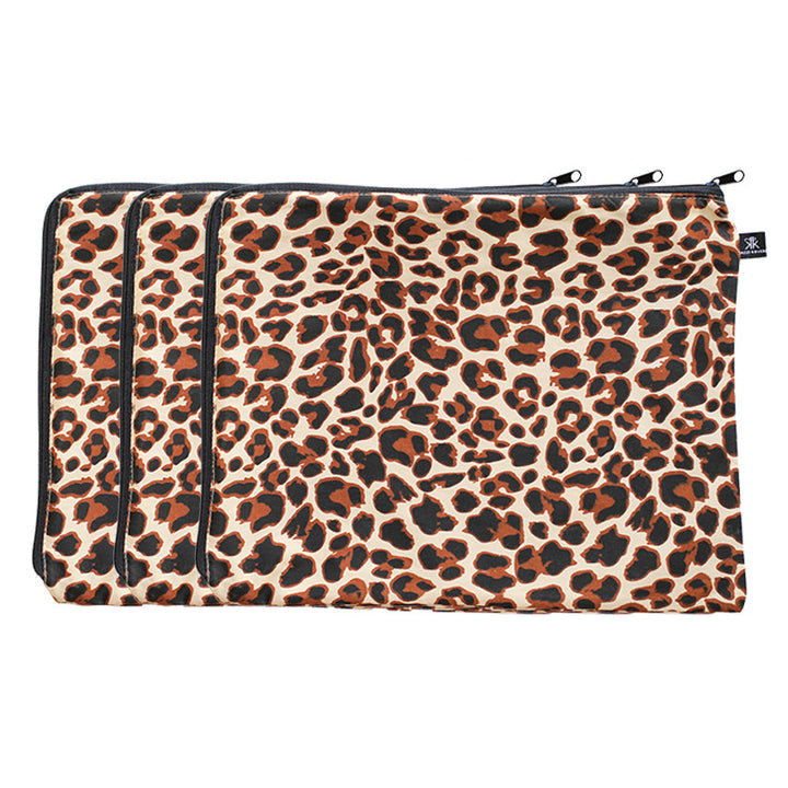 3 pack luggage packing cells in leopard print