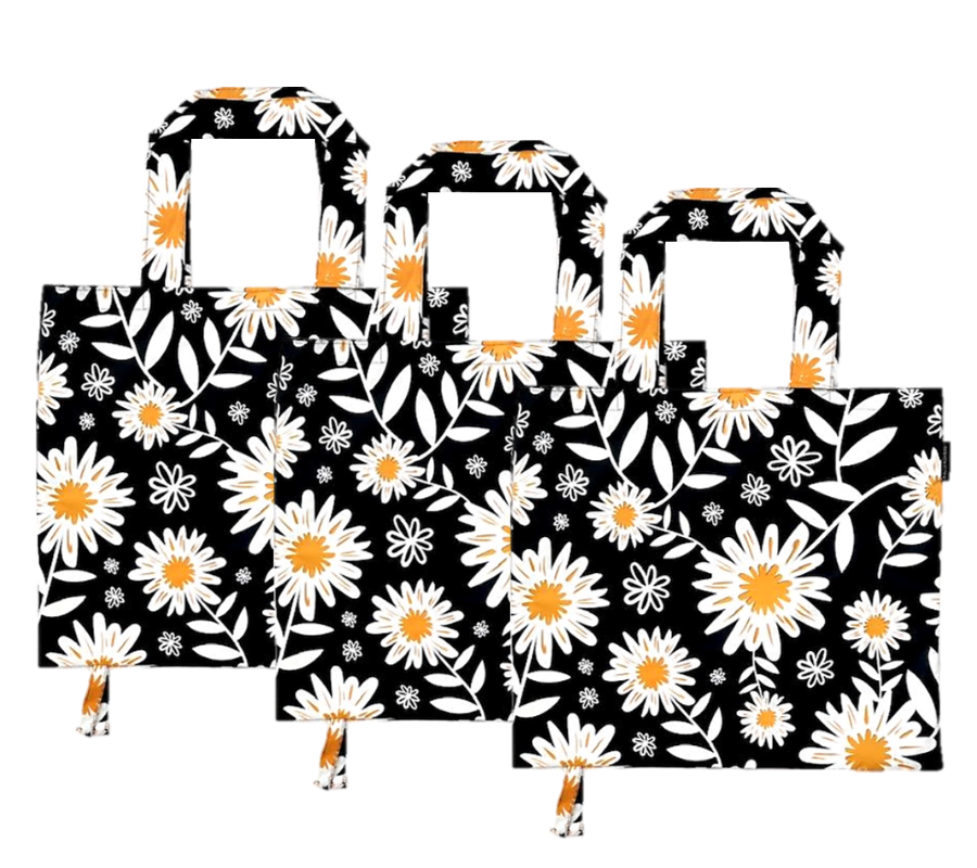 Reusable Shopping Bags Australia | 3 x Daisy Print