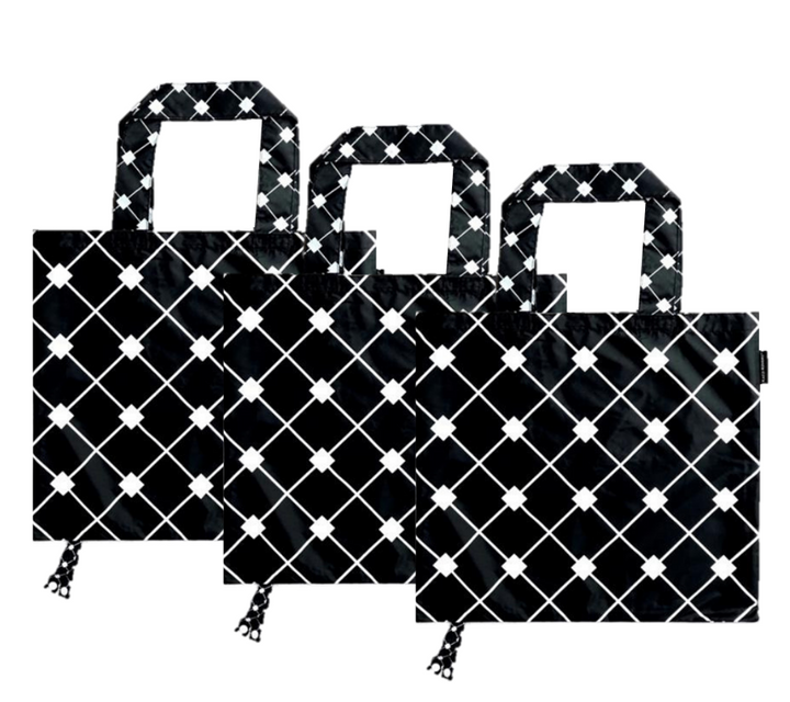Foldable Reusable Shopping Bags | 3PK Diamond Print