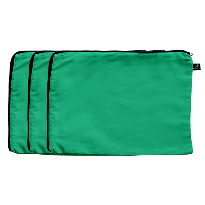 3 pack small cotton bags in green colour