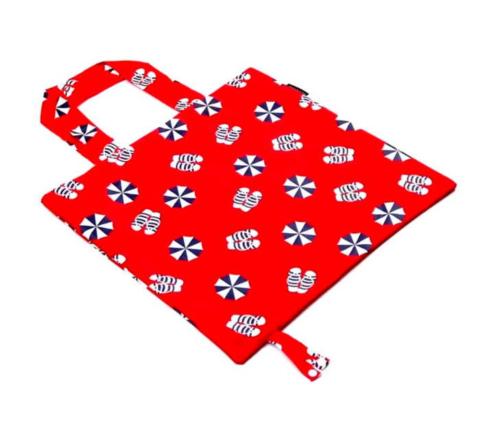 Bright and fun beach print grocery bag
