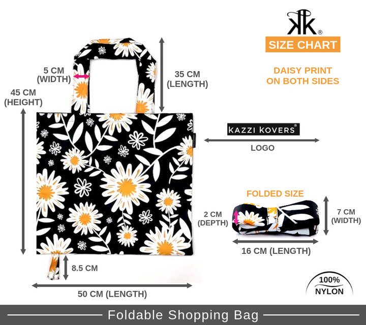 Size Chart | Nylon foldable shopping bag