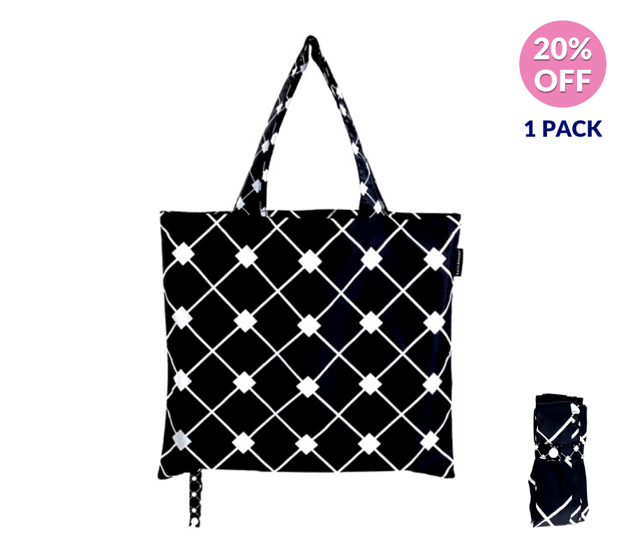 1PK Daisy print foldable shopping tote bag