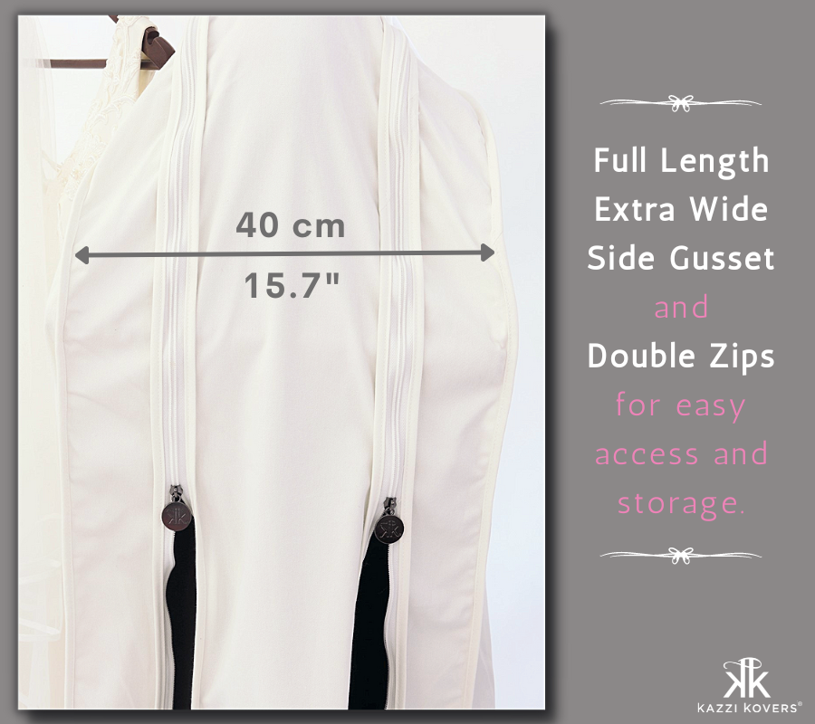 Extra wide, double side zip panels for easy garment access and storage