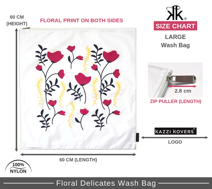 Large Delicates Wash Bag Size Guide | Kazzi Kovers