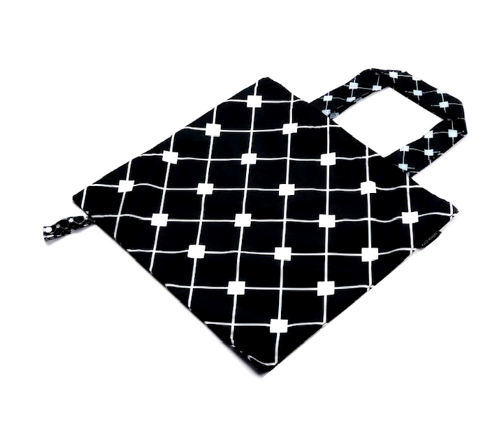French navy and white, Diamond Print, reusable shopping bag
