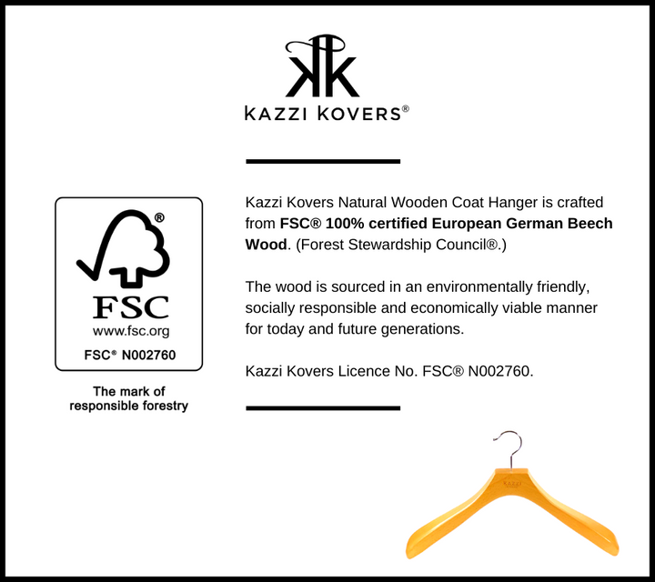 FSC® Certified Natural European Beech Wood Coat Hanger