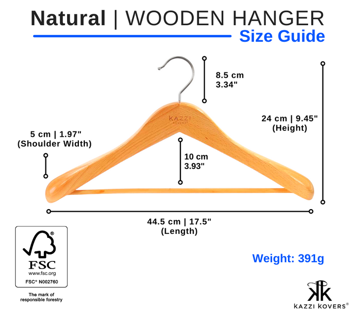 Wooden Hanger | Size Guide