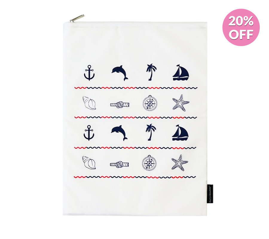Nautical Print Regular Wash Bag | Kazzi Kovers