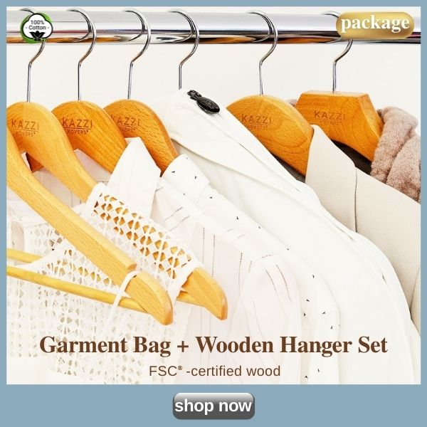 Garment Bag + Wooden Hanger Set | Kazzi Kovers