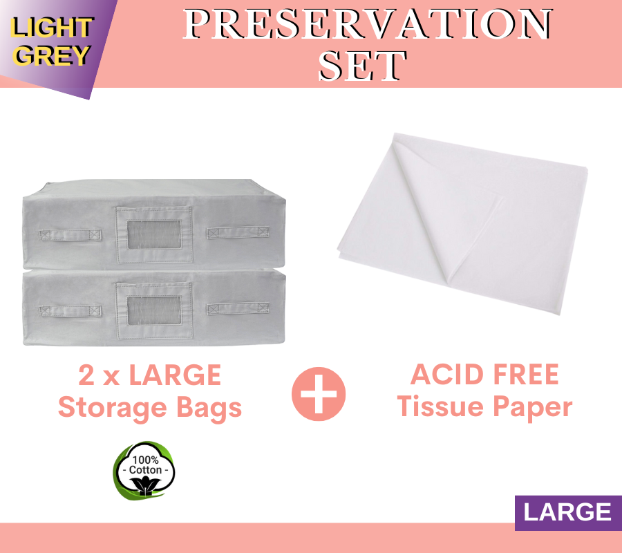 2PK Large Storage Bags + Acid Free Tissue Paper Preservation Set | Kazzi Kovers