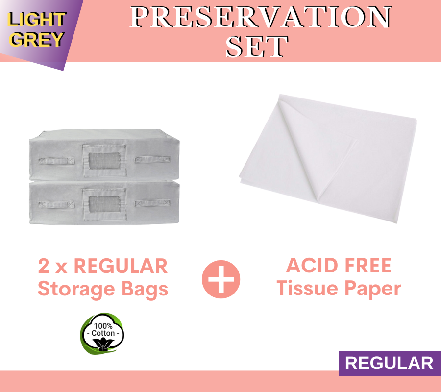 2PK Regular Storage Bags + Acid Free Tissue Paper Preservation Set | Kazzi Kovers