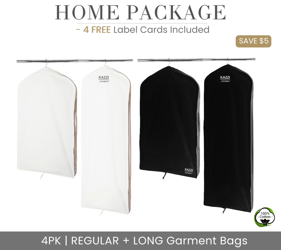 HOME PACKAGE | 4PK Mixed Regular and Long (large) Garment Bags | Kazzi Kovers
