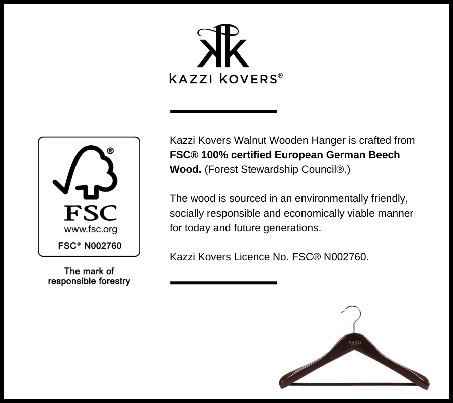 FSC® Certified European Beech Wood Hanger | Kazzi Kovers