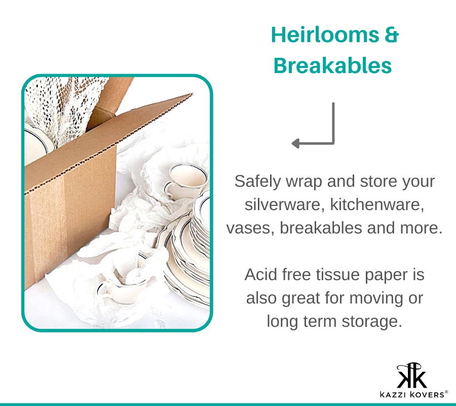 Wrap, infill or layer your heirlooms and breakables for extra care when stored