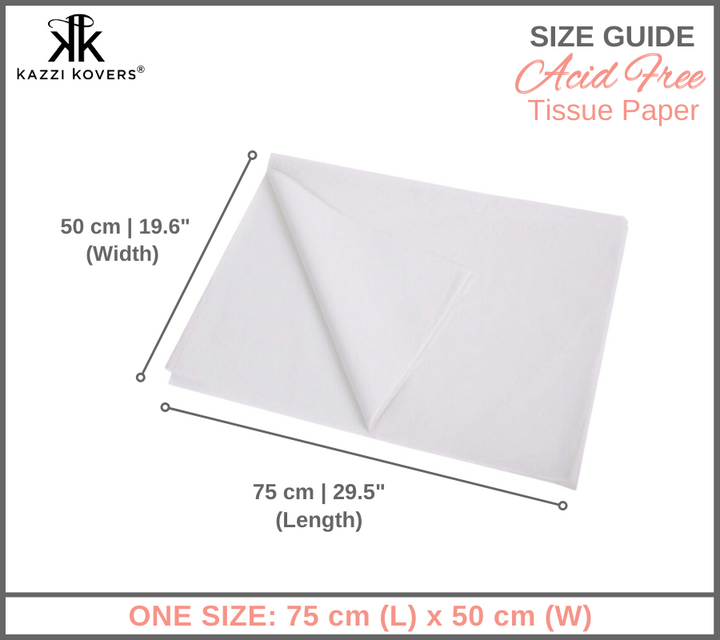 Acid Free Tissue Paper Size Guide | Kazzi Kovers