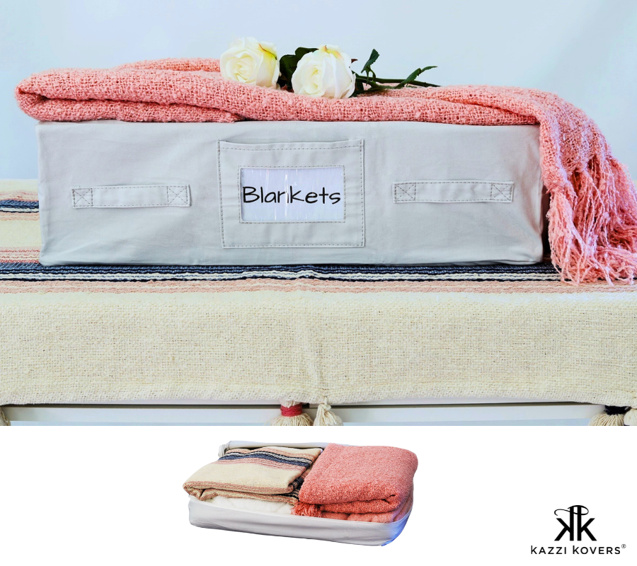 100% cotton storage bag for blankets, throws, seasonal items and more | Kazzi Kovers