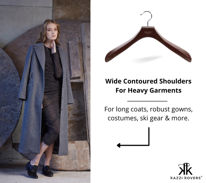 Wide contoured shoulders to support and store heavy garments | Kazzi Kovers