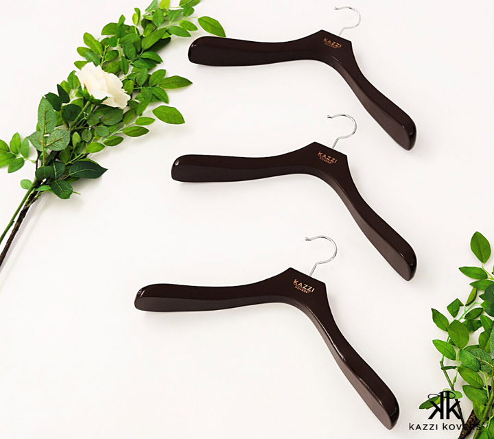 Walnut Coat Hangers with smooth glossy finish | Kazzi Kovers