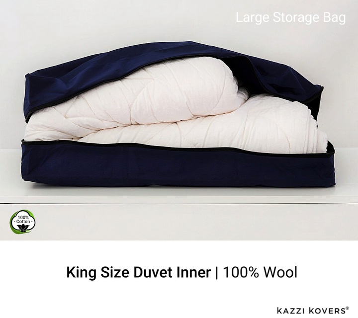 Our large storage bag is super spacious and can fit up to a king size duvet and extra items in the bag