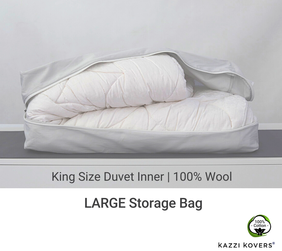 King size duvet wool inner effortlessly stored in a large storage bag