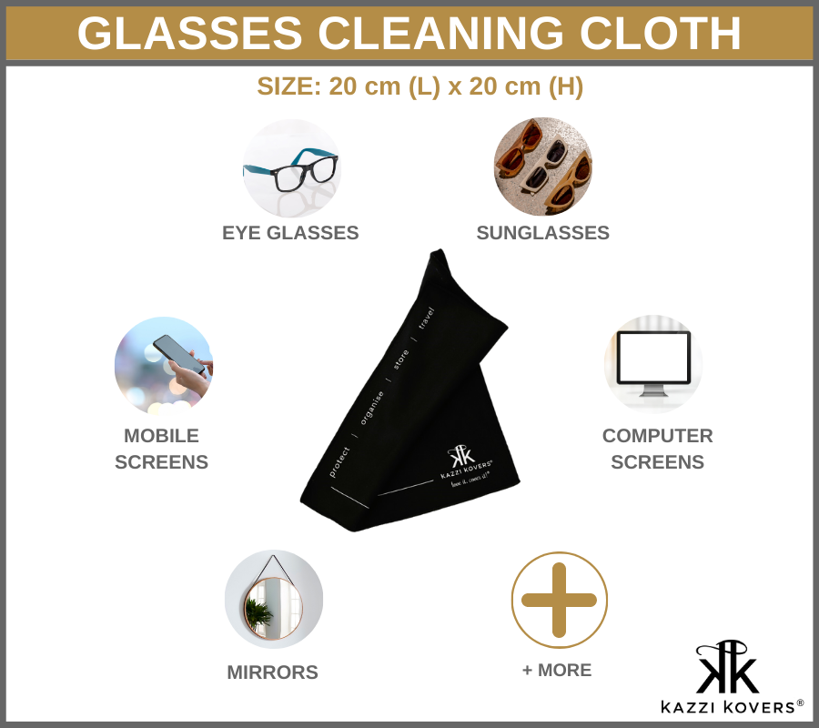 Kazzi Kovers Size Guide | Glasses Cleaning Cloth