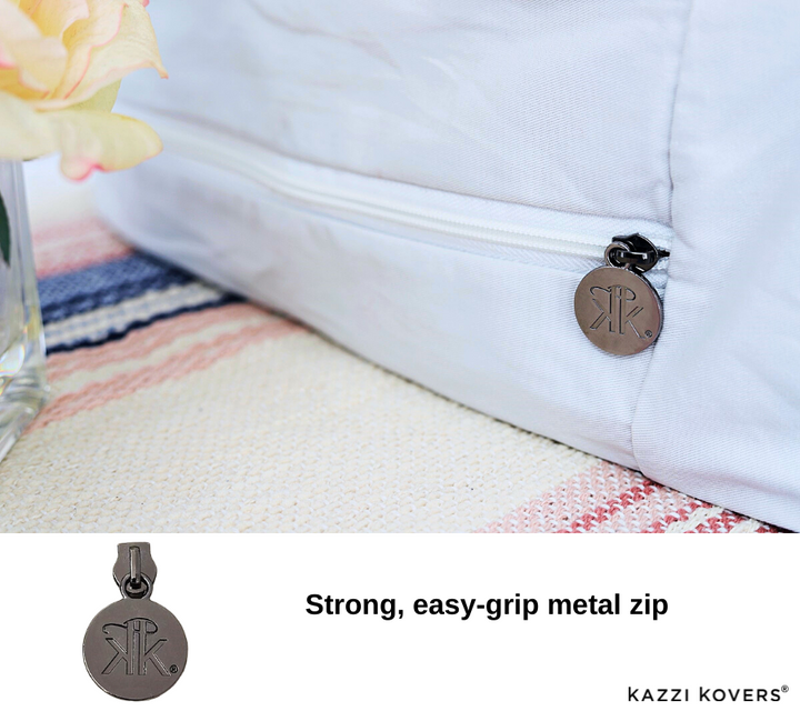 Secure, easy grip metal zip for swift open and close access