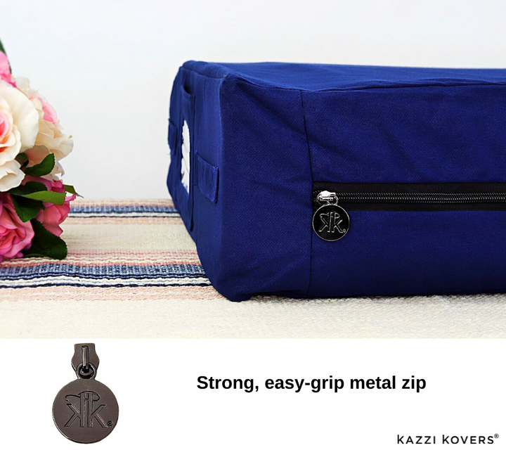 Kazzi Kovers engraved metal zip for easy grip access and storage