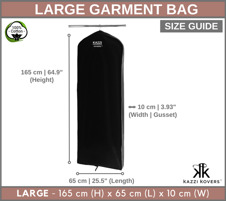 Large Garment Bag Size Guide | Kazzi Kovers