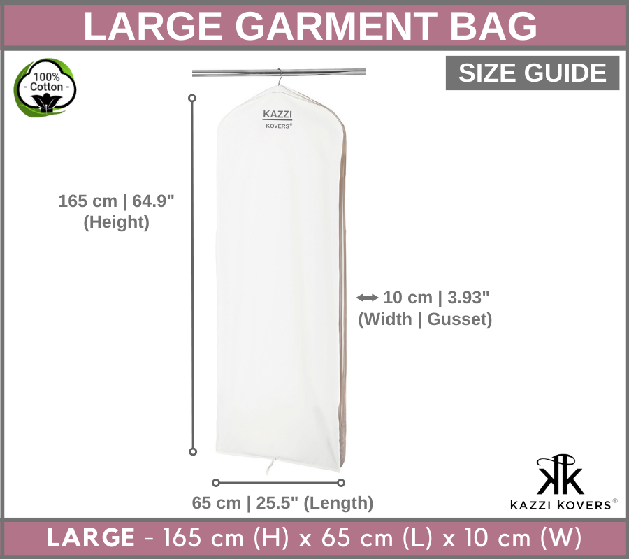 Large Garment Bag Size Guide | Kazzi Kovers