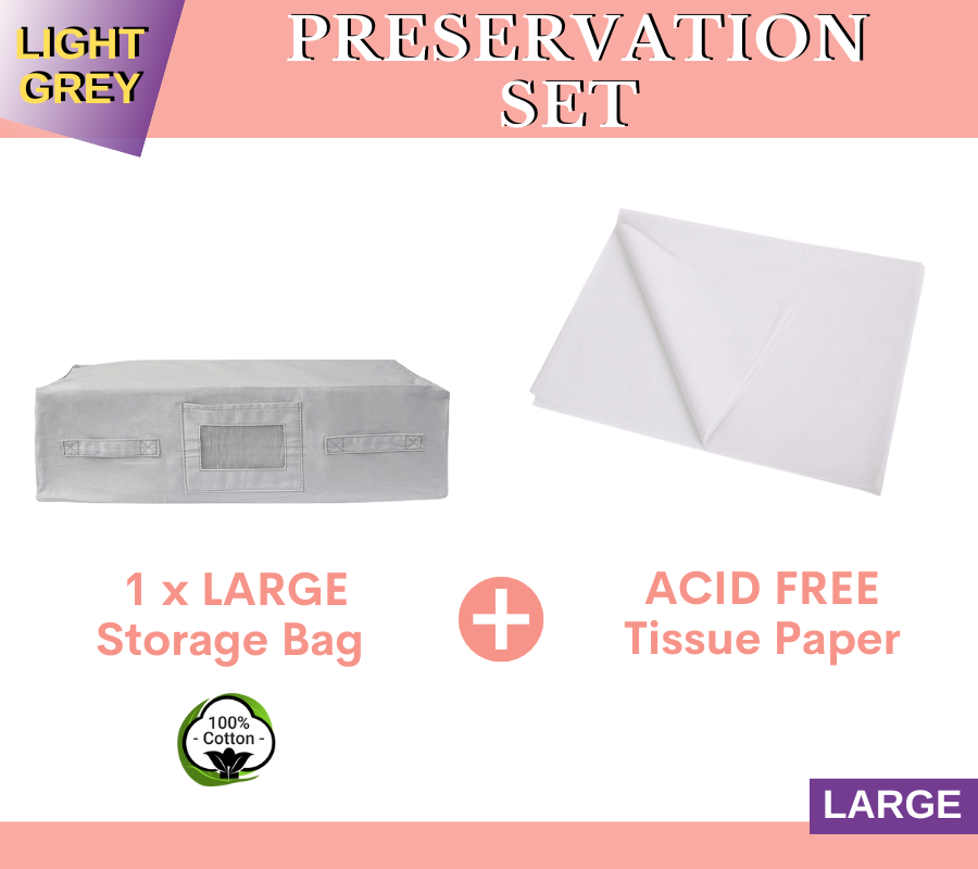 Large Storage Bag + Acid Free Tissue Paper Preservation Set | Kazzi Kovers