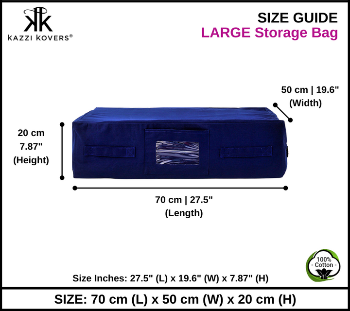 Kazzi Kovers Large Storage Bag Size Guide