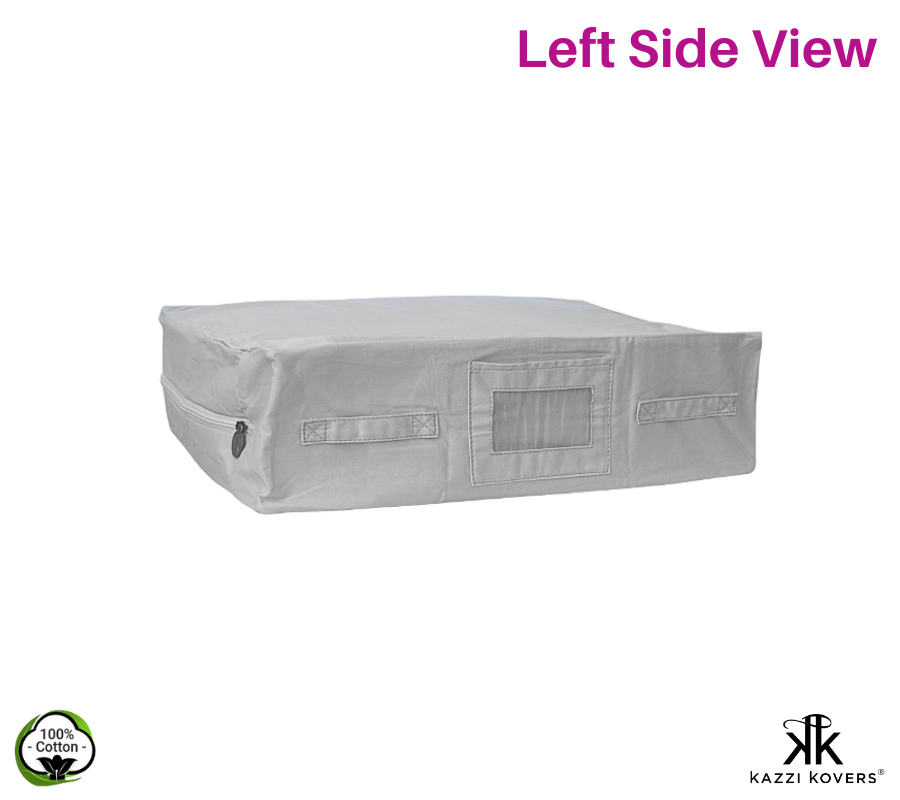 Left side view of grey storage bag | Kazzi Kovers