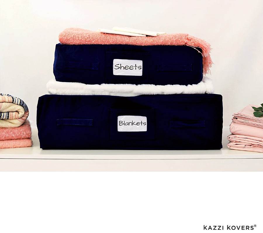 Kazzi Kovers storage bags and acid free tissue paper set protect your blankets, throws, and seasonal items from the elements