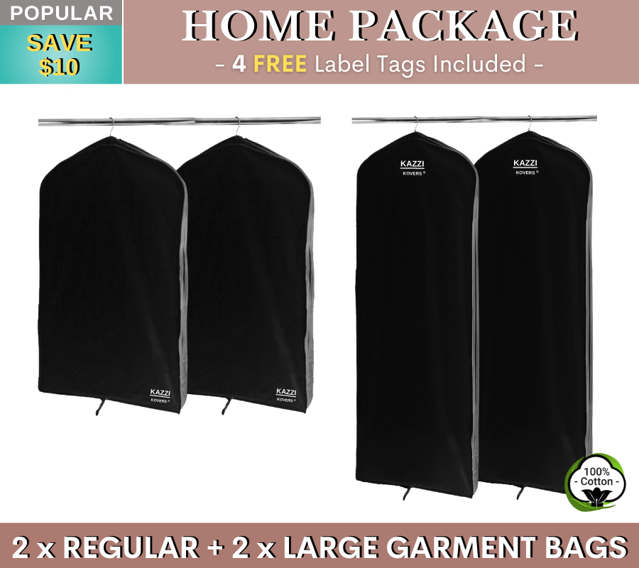 Regular and Large Black Garment Bags | Kazzi Kovers