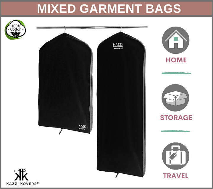 Mixed Black Garment Bags | Kazzi Kovers