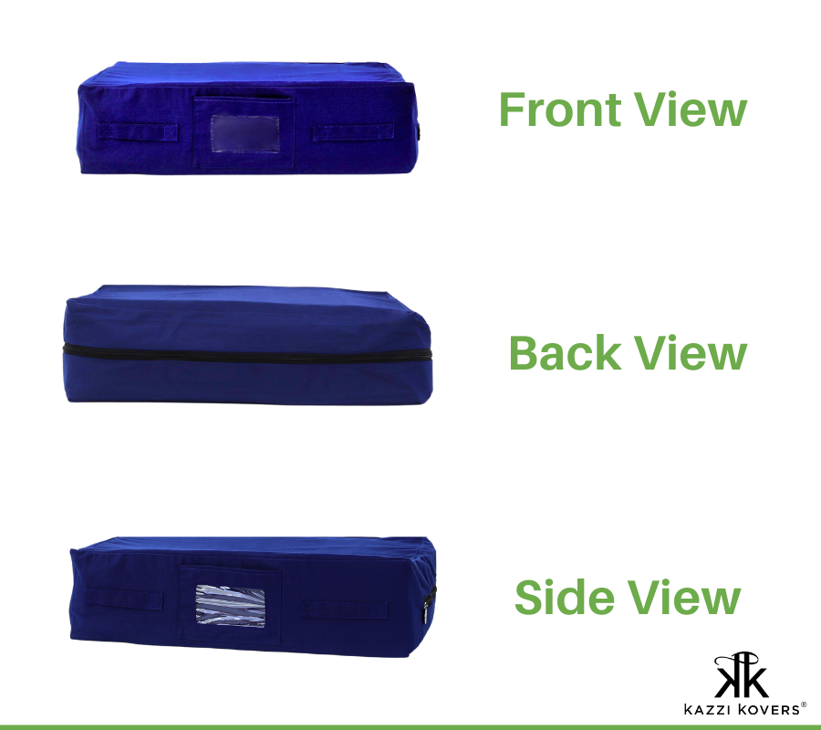 Navy blue storage bags with different angle views | Kazzi Kovers