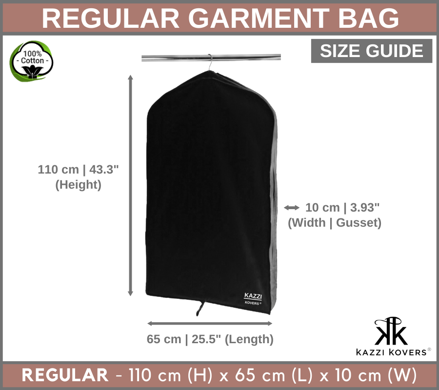 Regular Garment Bag Size Guide | Kazzi Kovers