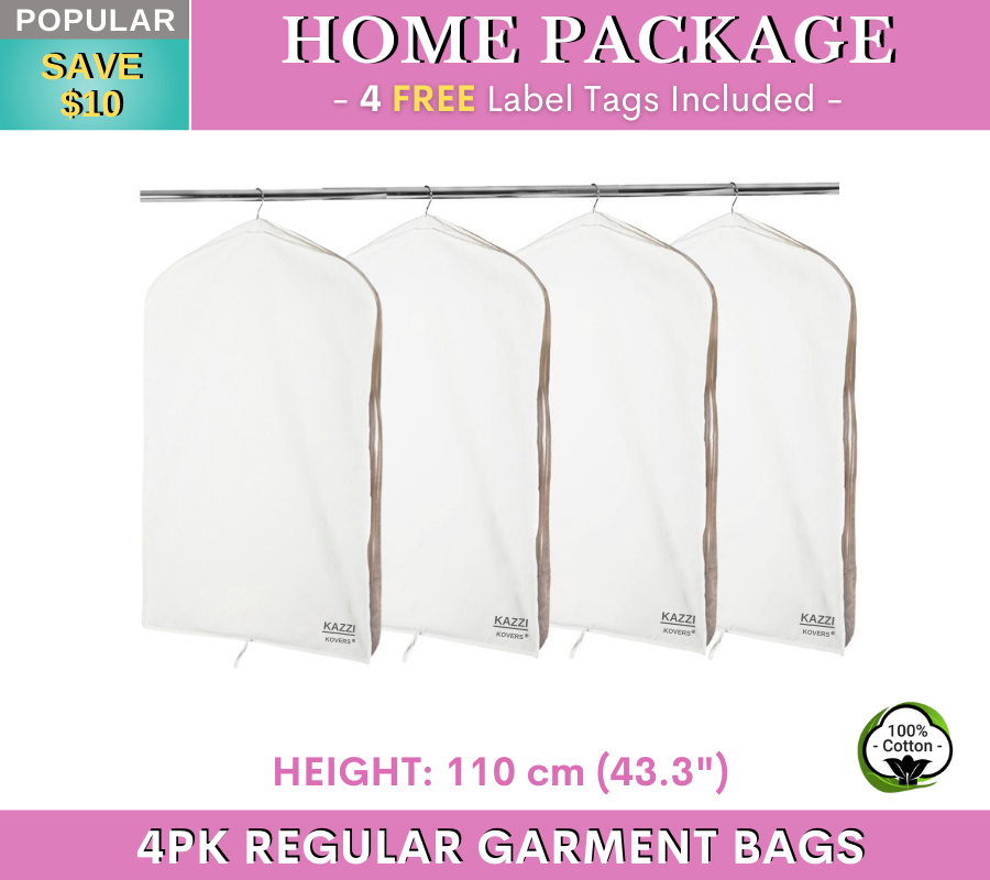 4PK Cream Regular Garment Bags | Kazzi Kovers