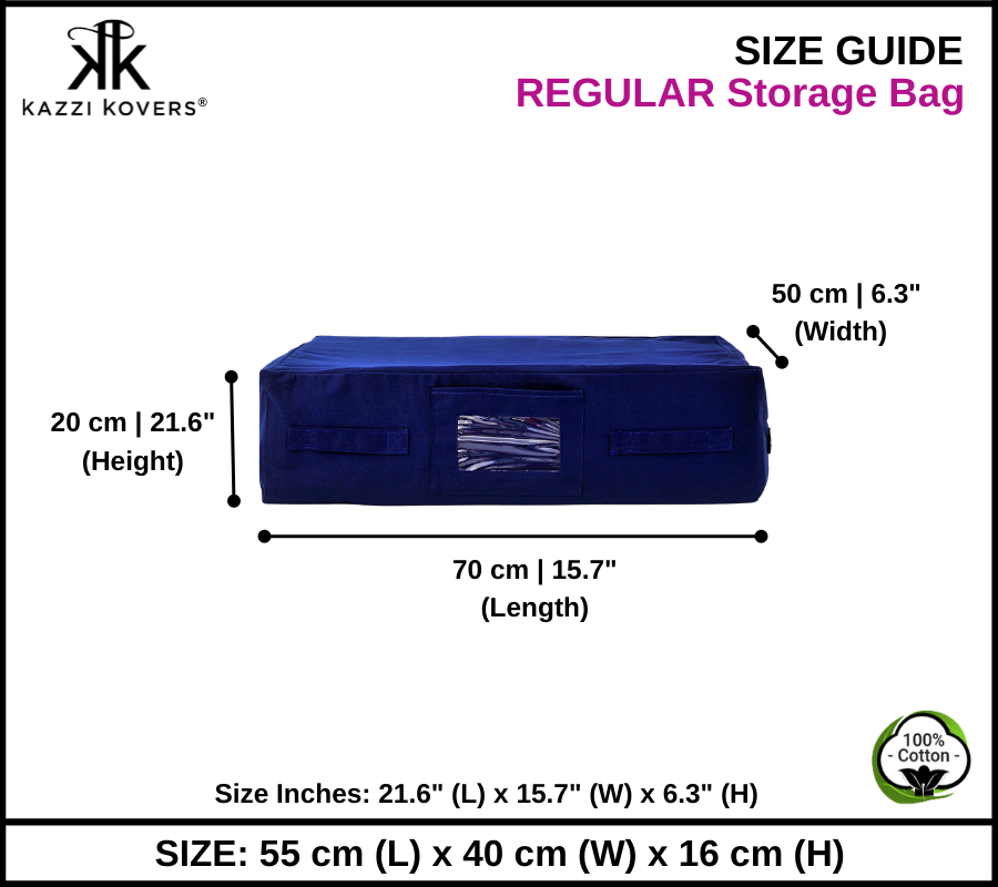 Kazzi Kovers Regular Storage Bag Size Guide