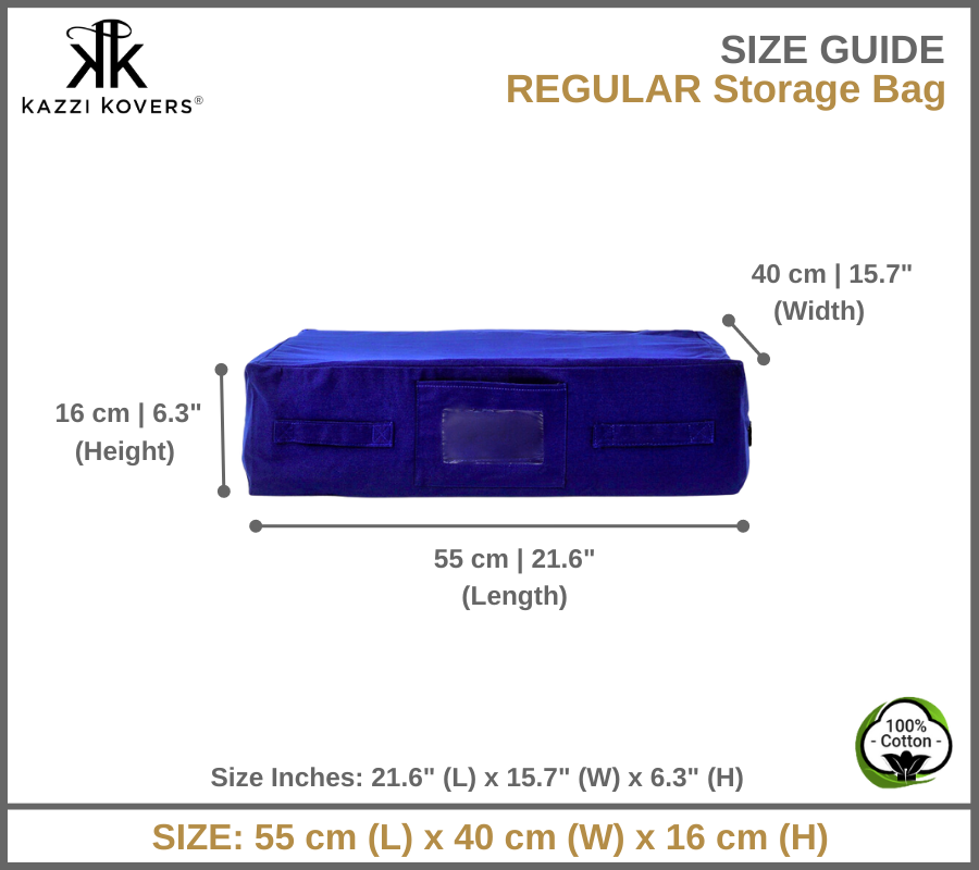 REGULAR Storage Bag Size Guide | Kazzi Kovers