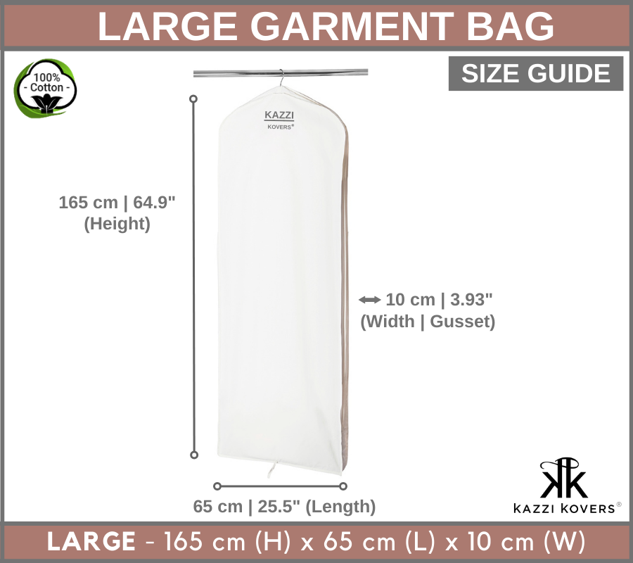 Large Garment Bag Size Guide | Kazzi Kovers