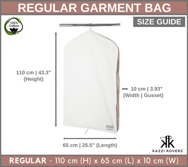 Regular Garment Bag Size Guide | Kazzi Kovers