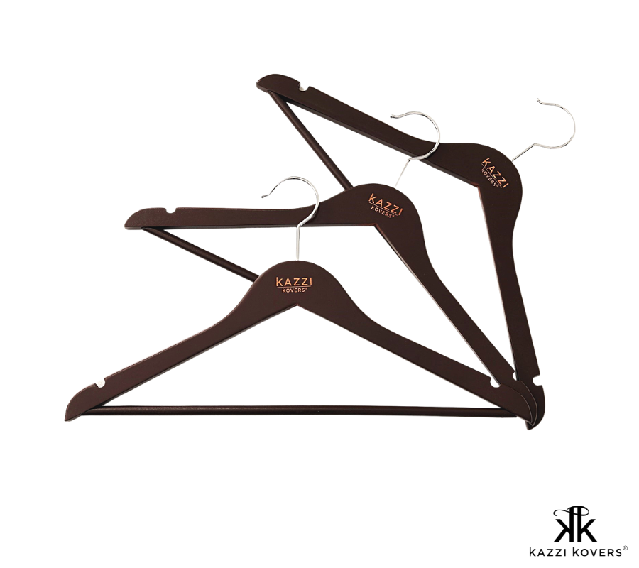 Premium quality beech wood walnut hangers