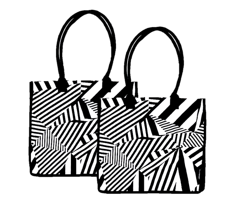 2 Pack Sassy Chevron Shopping Tote Bags | 100% Cotton