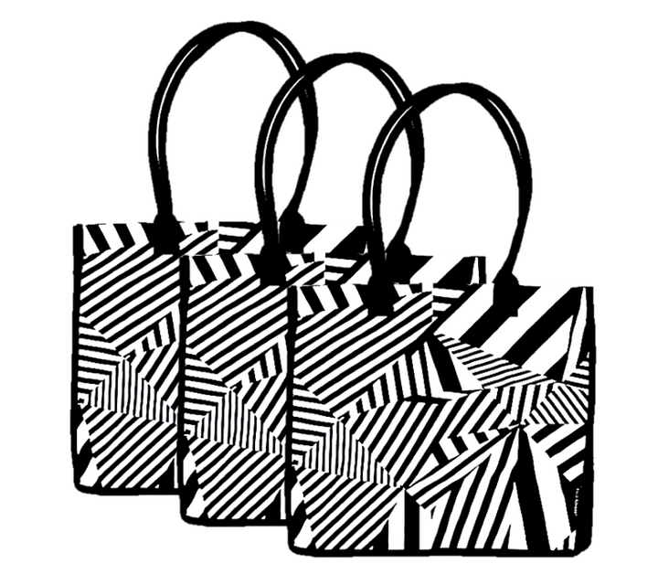 3 Pack Sassy Chevron Shopping Bags | 100% Cotton