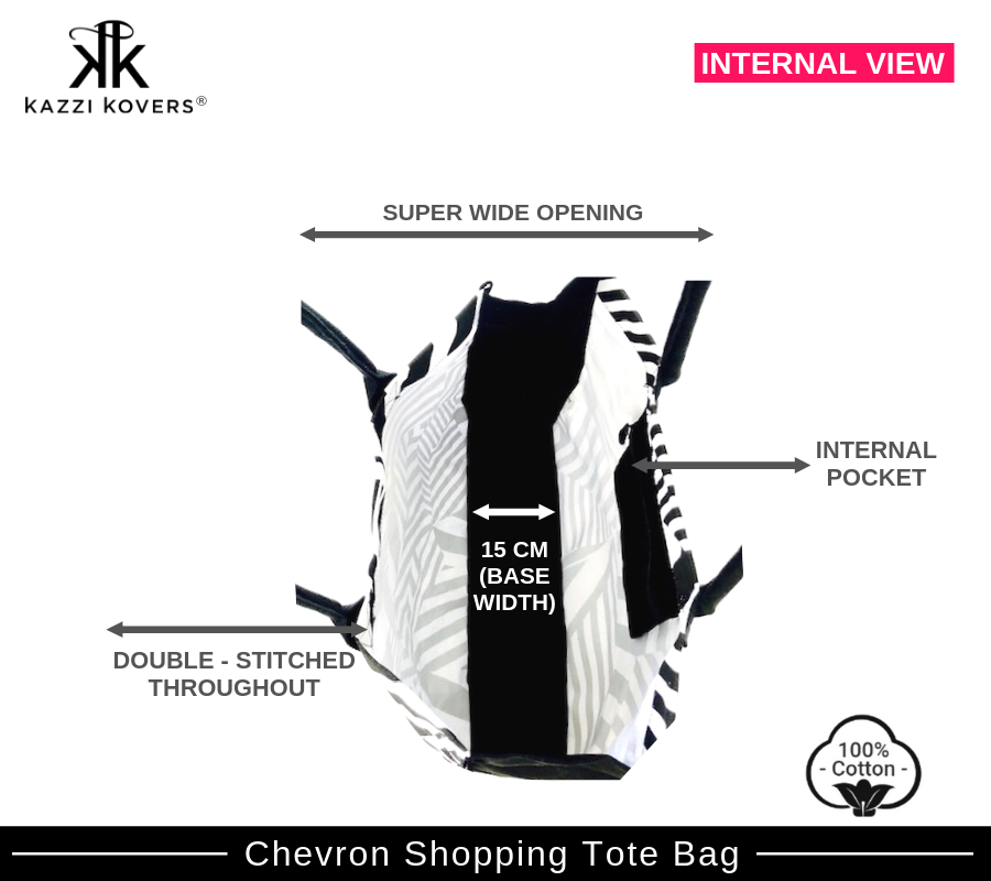 Chevron Print Internal View of Bag